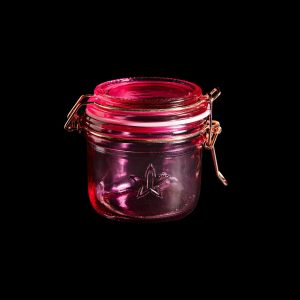 200ml Snap Lid Pink Glass jar